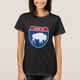 Camiseta Placa de Estrada Interestadual Alden Nova York Búf