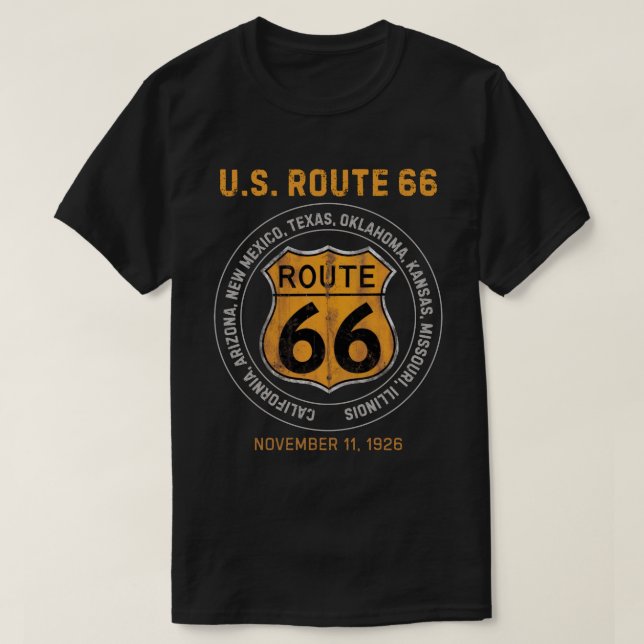 Camiseta Placa de Estrada Rota 66 (Frente do Design)