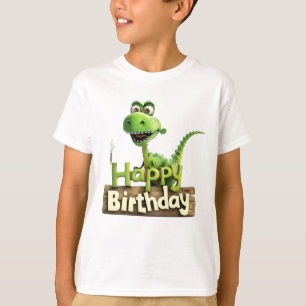 Camiseta Placa de festa de aniversário da princesa dinossau