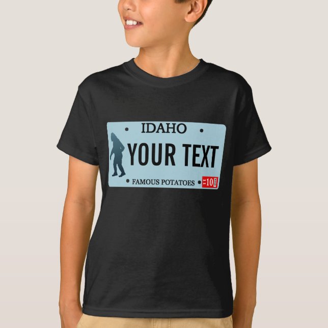 Camiseta Placa de Identificação do Sasquatch de Idaho (Frente)