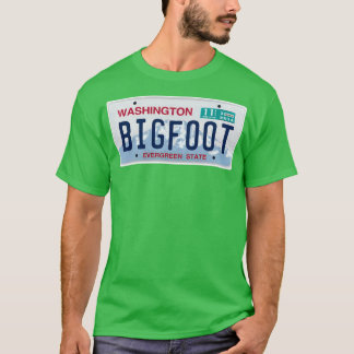 Camiseta Placa de Licença de Washington Bigfoot