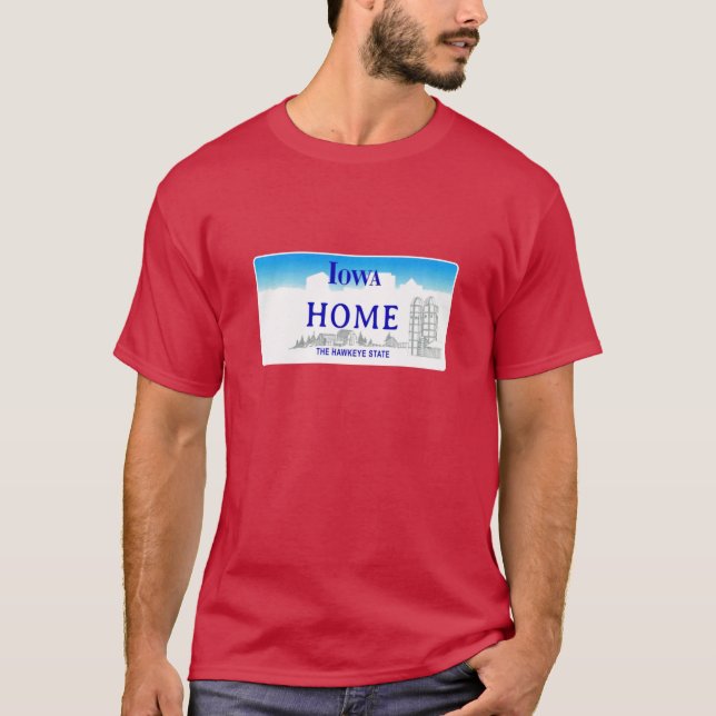 Camiseta Placa de Licença do Estado de Iowa (Frente)
