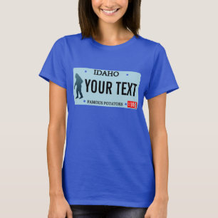 Camiseta Placa de Licença Idaho Sasquatch