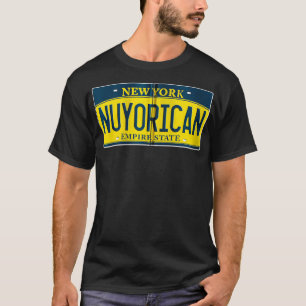 Camiseta Placa de Licença Nuyorican Puerto Rican NY New Yor
