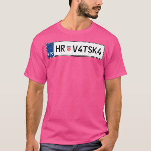 Camiseta Placa de Licença para Automóveis da Croácia Hrvats
