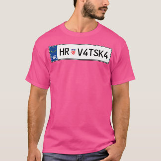 Camiseta Placa de Licença para Automóveis da Croácia Hrvats