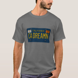 Camiseta Placa de Licença Retro Califórnia Sonhando 1969 