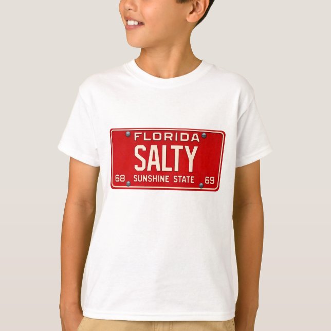 Camiseta Placa de Licença Retro da Vida Salgada da Flórida  (Frente)