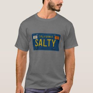 Camiseta Placa de Licença Retro Salty 1969 Califórnia Gráfi