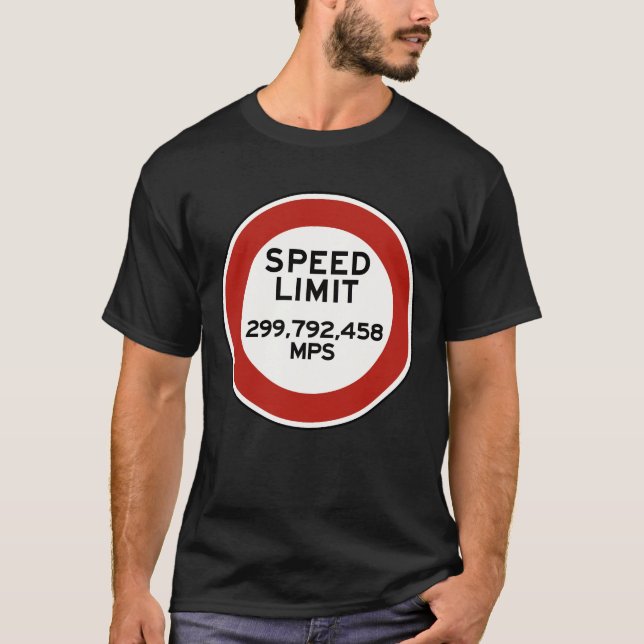 Camiseta Placa de limite de velocidade da luz (Europa) (Frente)
