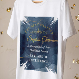 Camiseta Placa de Prêmio de Aposentadoria Dourada da Marinh
