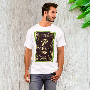 Camiseta Placa de Reprodução de Vintage Elegante Dourada