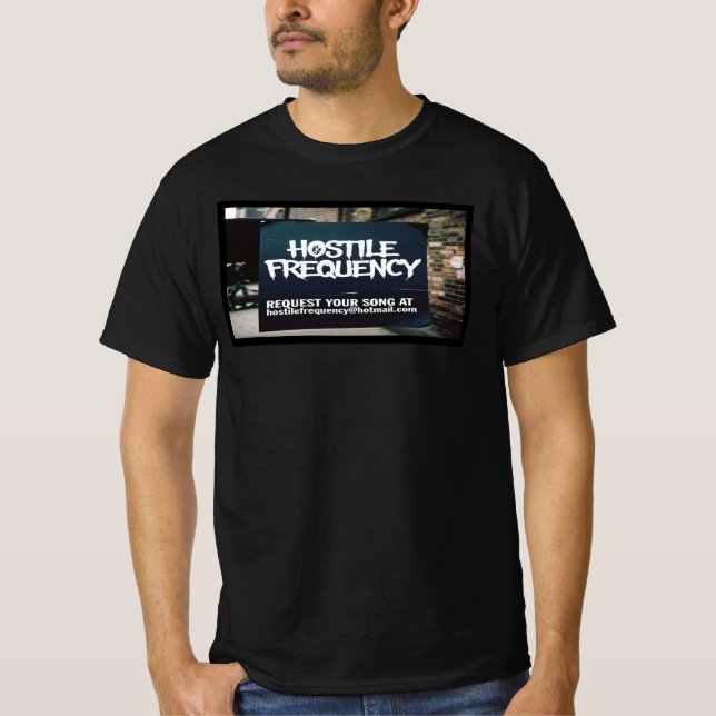 Camiseta placa de rua de frequência hostil (Frente)