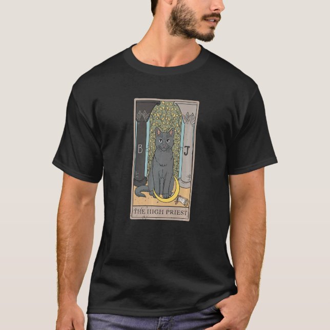 Camiseta Placa de Tarot de Alto Padre Cat para um Leitor de (Frente)