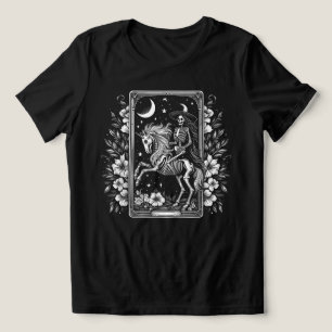 Camiseta Placa de Tarot do Skeleton Rodando Unicorn