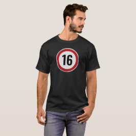 Camiseta Placa de Velocidade de Aniversário de 16 Anos 