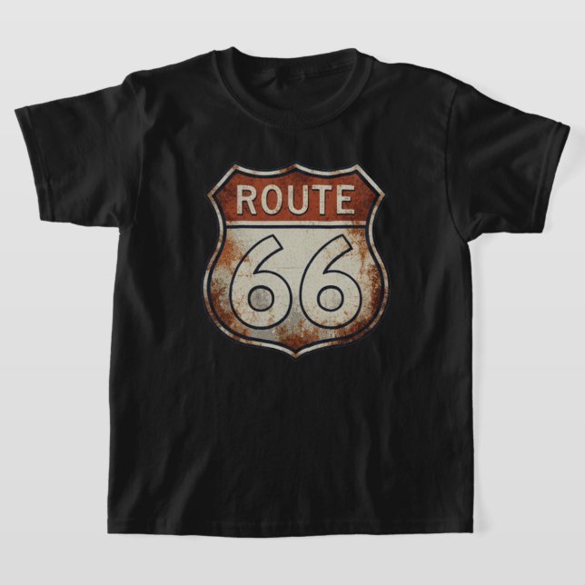 Camiseta Placa Enferrujada da Rota 66 (Postura )