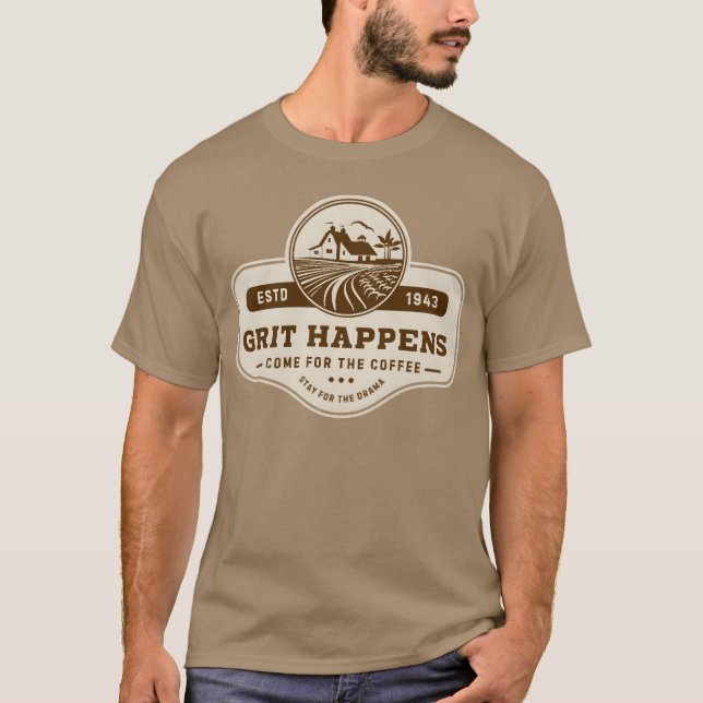 Camiseta Placa engraçada de Café da Fazenda Rústica (Frente)