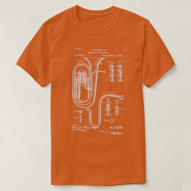 Camiseta Placa gráfica do Tuba (Frente do Design)
