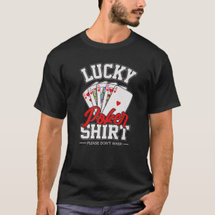 Camiseta Placa Jogadora de Poker Engraçado do Lucky Poker