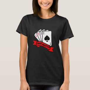 Camiseta Placa Master Reproduzindo Cartões Poker Rummy Blac