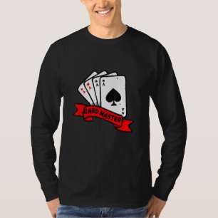Camiseta Placa Master Reproduzindo Cartões Poker Rummy Blac