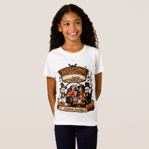 Camiseta Placa personalizada de Halloween para família com 
