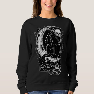 Camiseta Placa Tarot Crescent Moon E Cat Graphic