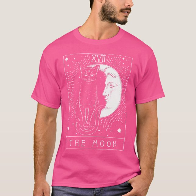 Camiseta Placa Tarot Crescent Moon E Cat Graphic (Frente)