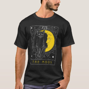 Camiseta Placa Tarot Crescent Moon E Cat Graphic
