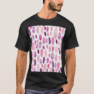 Camiseta Placas De Aquarela: Cor De Rosa, Púrpura.