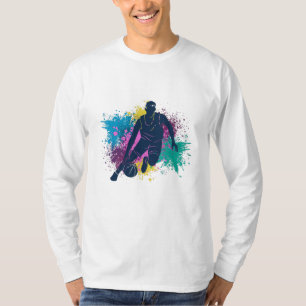 Camiseta Placas de cor granulada do jogador de basquete