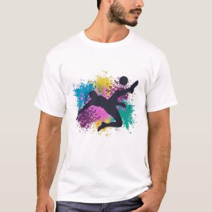 Camiseta Placas de cor Grungy do futebol