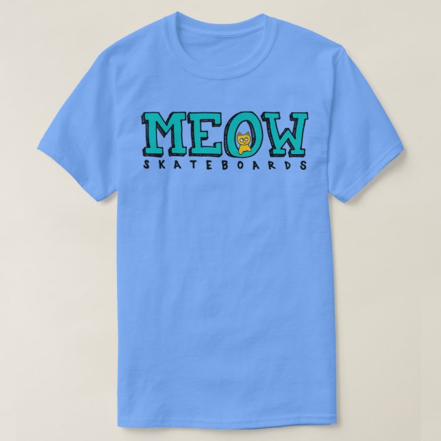 Camiseta Placas de skate Meow (Frente do Design)