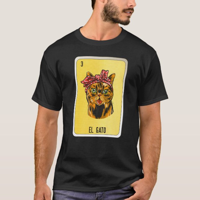 Camiseta Placas Loteria do México El Gato Mexicano (Frente)