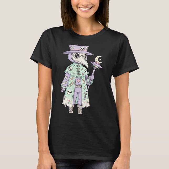 Camiseta Plague Doctor Gothic Pastel Cute Moth Face Mask Oc (Frente)