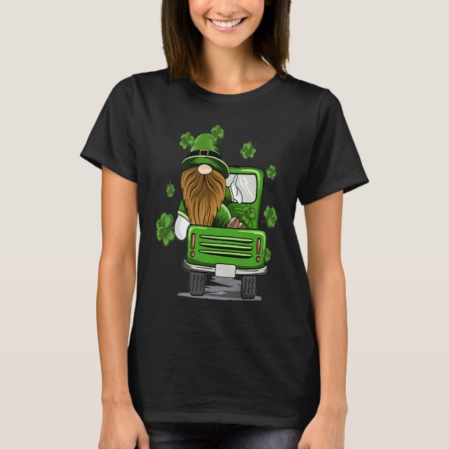 Camiseta Plaid Leprechaun Monster Truck St Patrick's Day Lu (Frente)