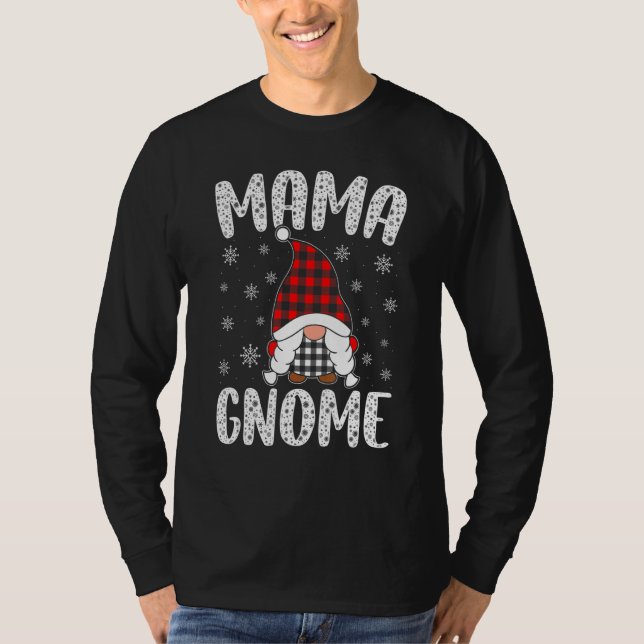 Camiseta Plaid Print Hat Mama Gnomes Family Matching (Frente)
