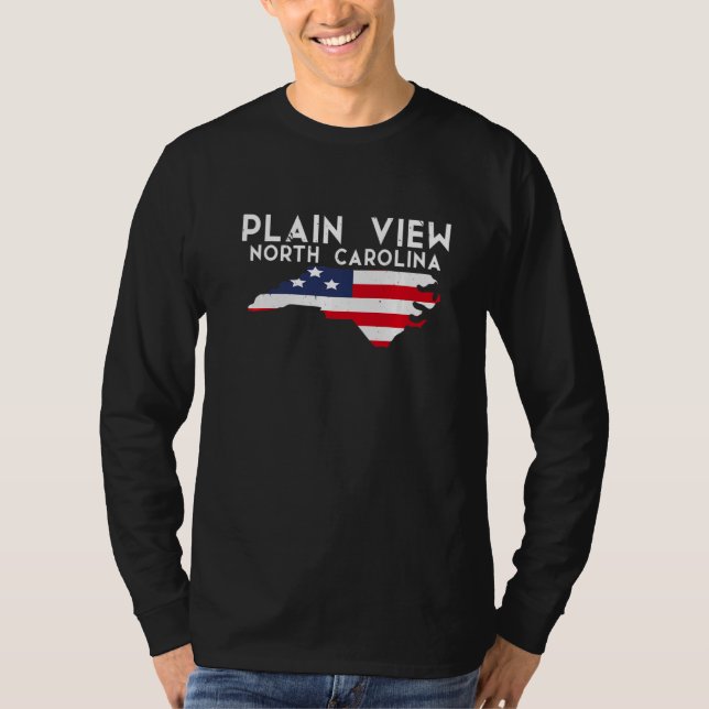 Camiseta Plain View North Carolina EUA State America Viagem (Frente)