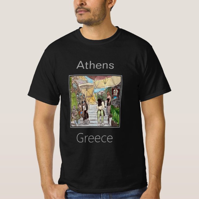 Camiseta Plaka Stairs, Athens, Grécia (Frente)