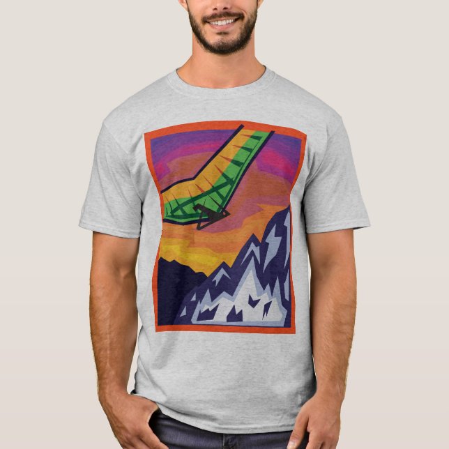 Camiseta Planador de cair sobre as montanhas (Frente)
