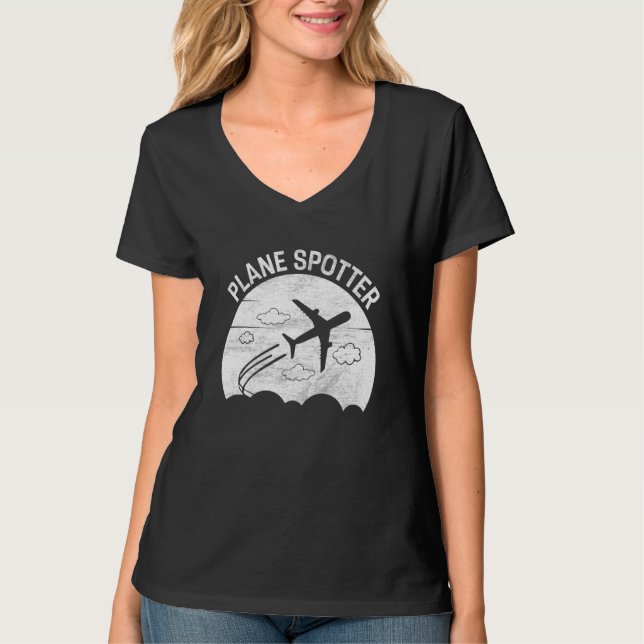 Camiseta Plane Spotter Pilot Airplane Plane Aviation  12 (Frente)