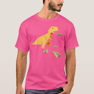 Camiseta Planeamento Aéreo Para As Mulheres Origami T-Rex D