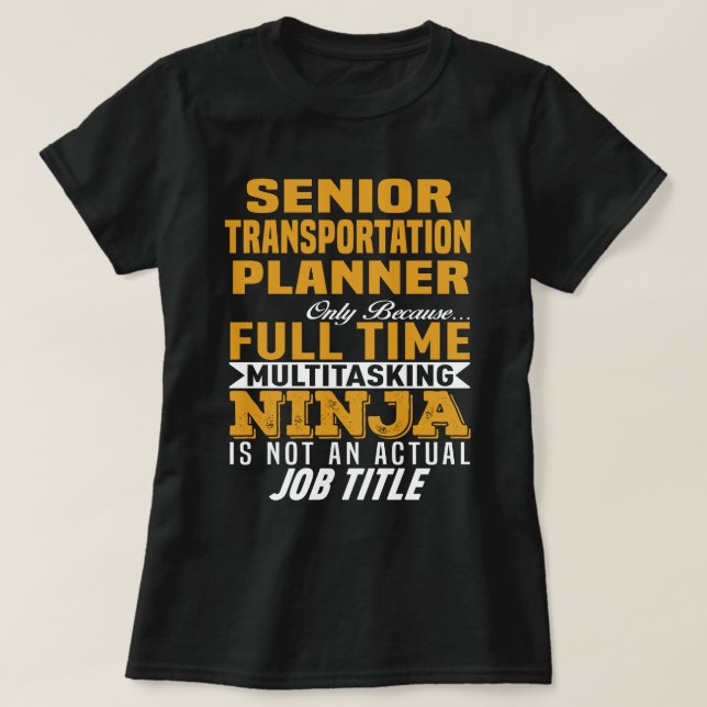 Camiseta Planejador de Transporte de mais velho (Frente do Design)
