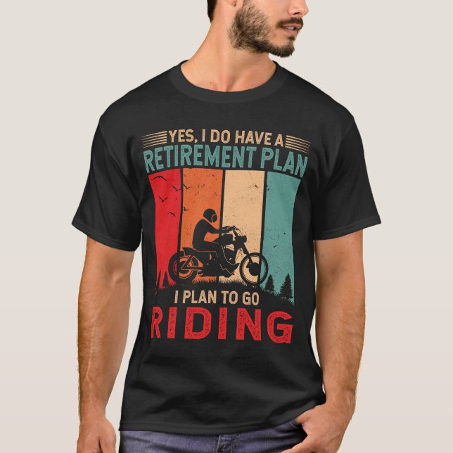 Camiseta Planejar ir para a moto de motocicleta engraçado (Frente)