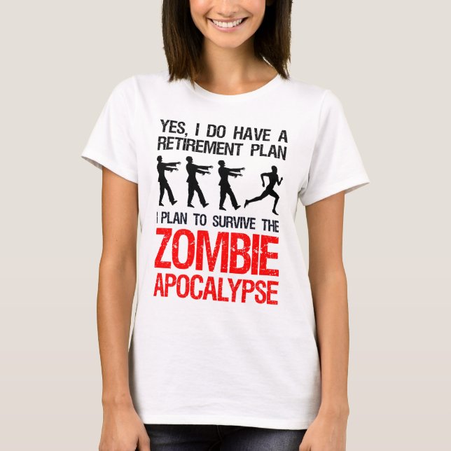 Camiseta Planejo Sobreviver Ao Apocalipse Zombie (Frente)