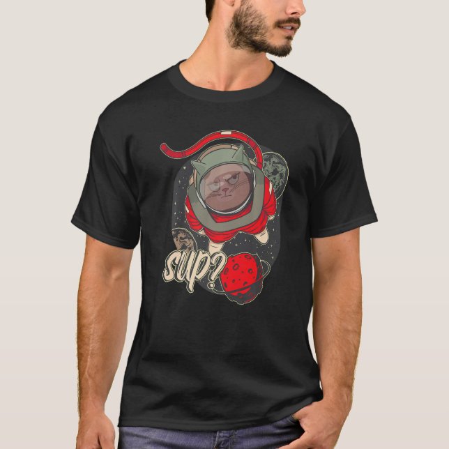 Camiseta Planet Astronaut Space Cat Kids Astrology (Frente)