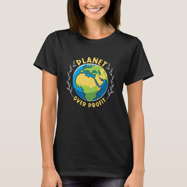 Camiseta Planet Over Profit Environment Mother Earth Climat (Frente)