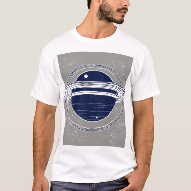Camiseta Planeta anelado cósmico. (Frente)