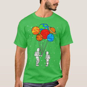 Camiseta Planeta Balões Astronautas Planetas Galáxias Saída